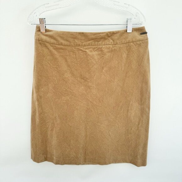Mexx Women Corduroy Camel Tan Knee Length Skirt Size 10 - Picture 1 of 13